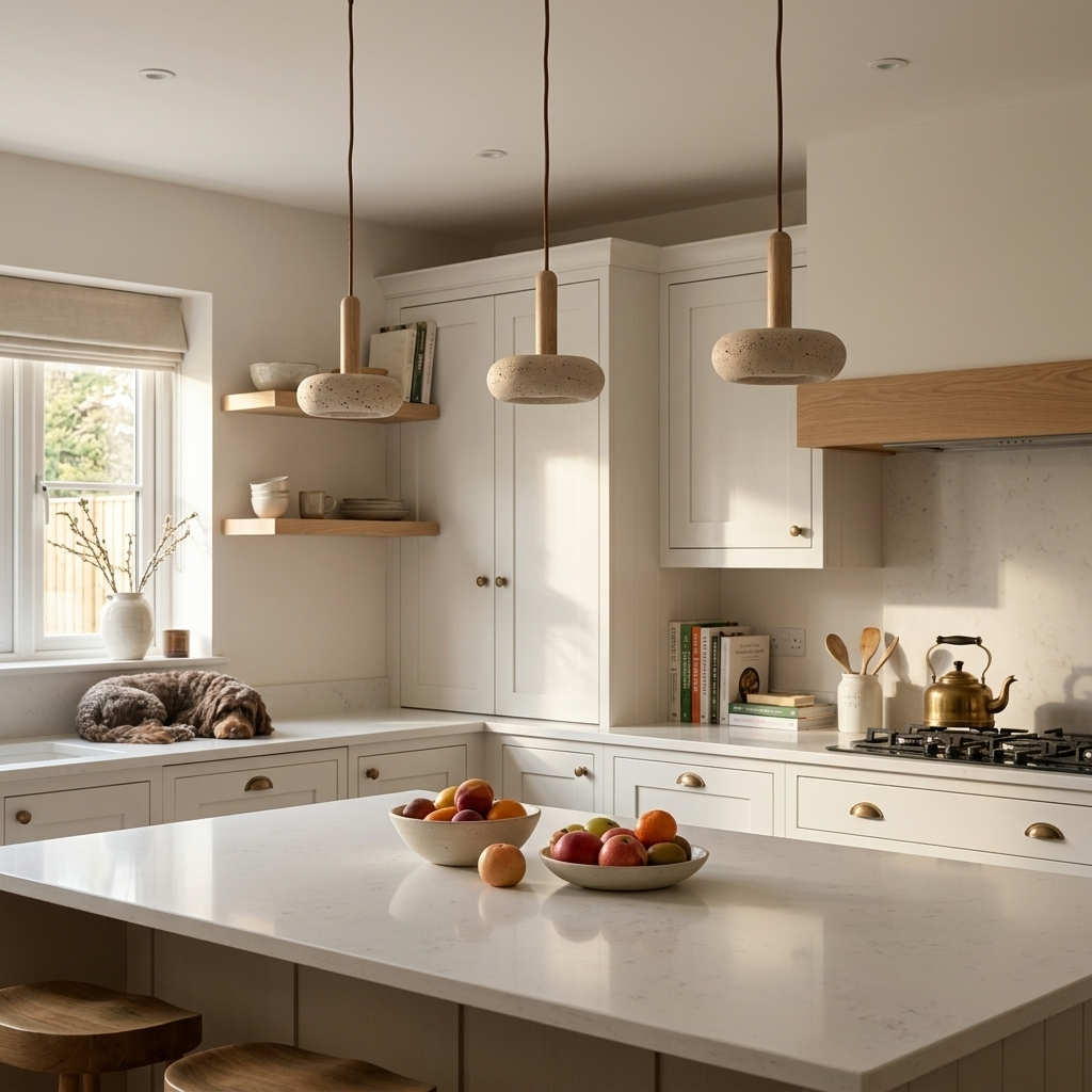 Natural Travertine Stone Dome Pendant Light