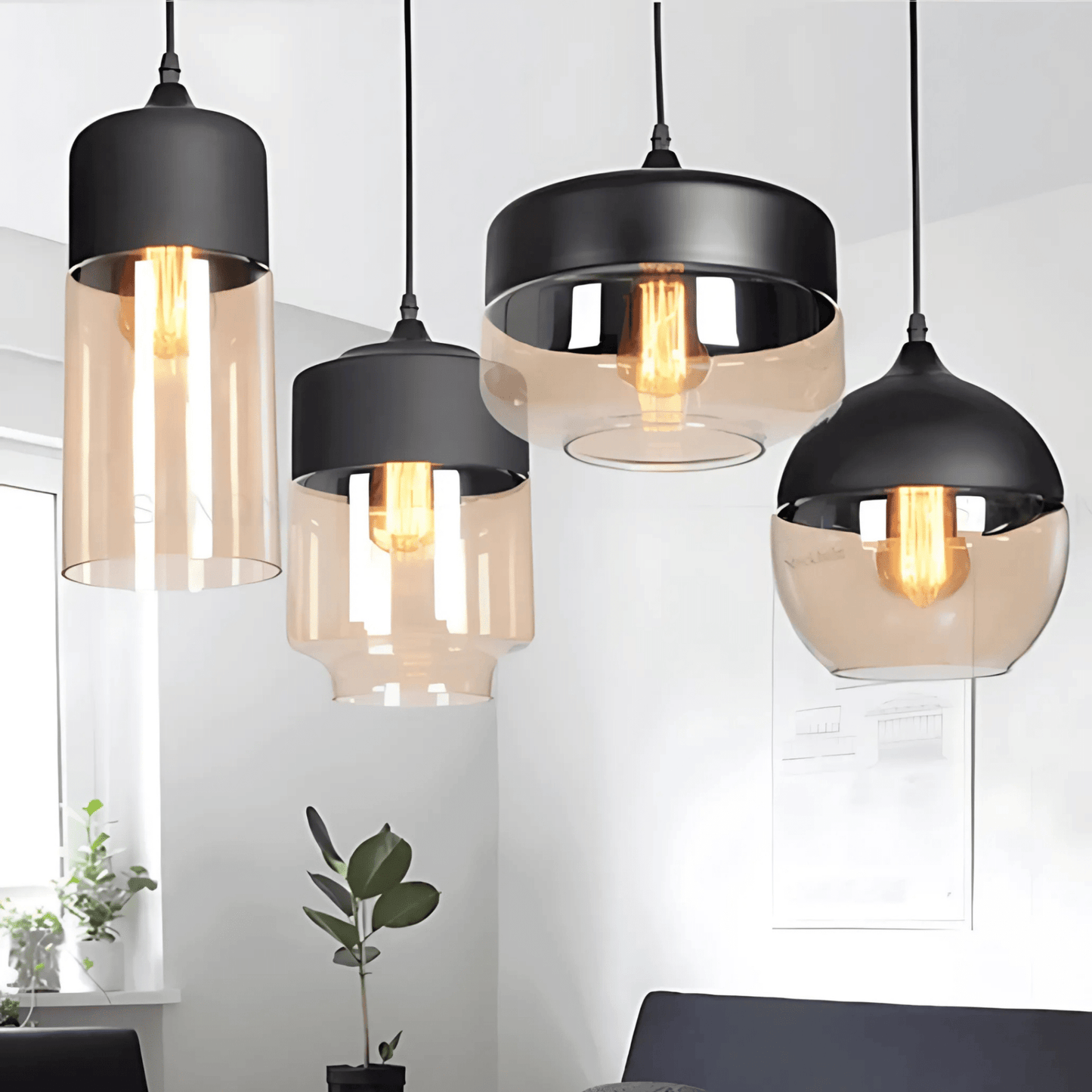 Raw Edge Nordic Glass Pendant Light