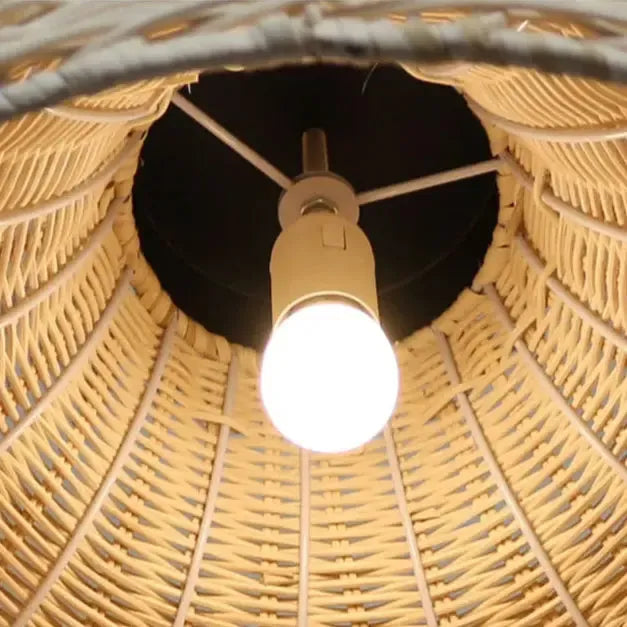 Retro Japanese Style Handmade Rattan Chandelier