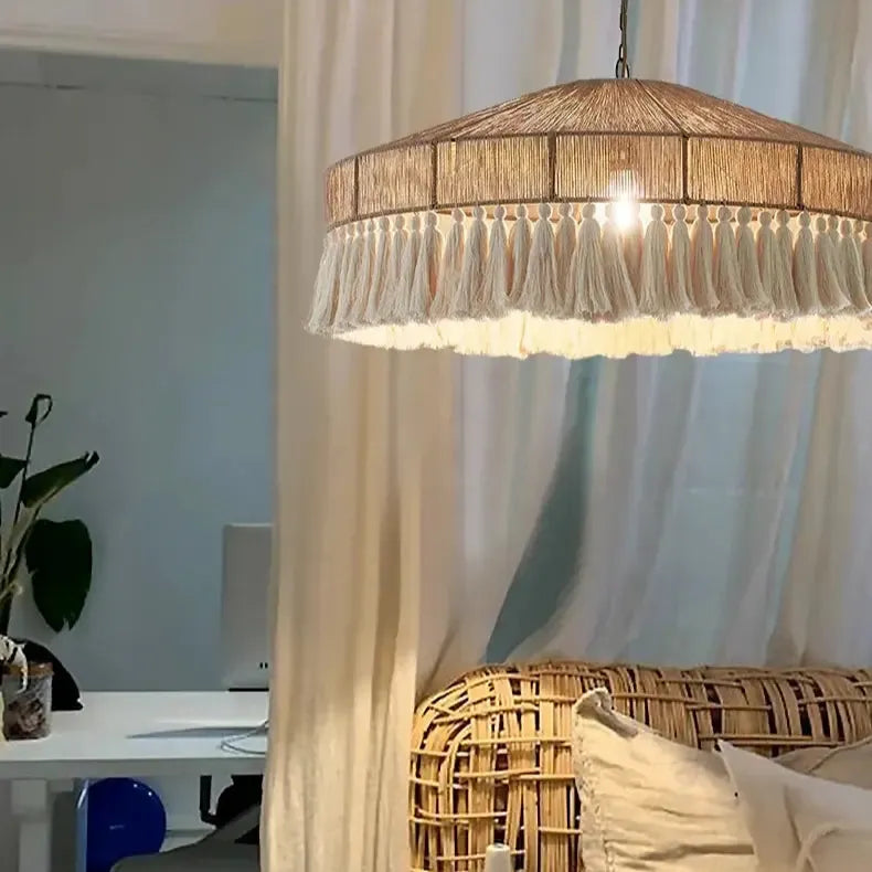 Retro Rattan Wabi Sabi Chandelier