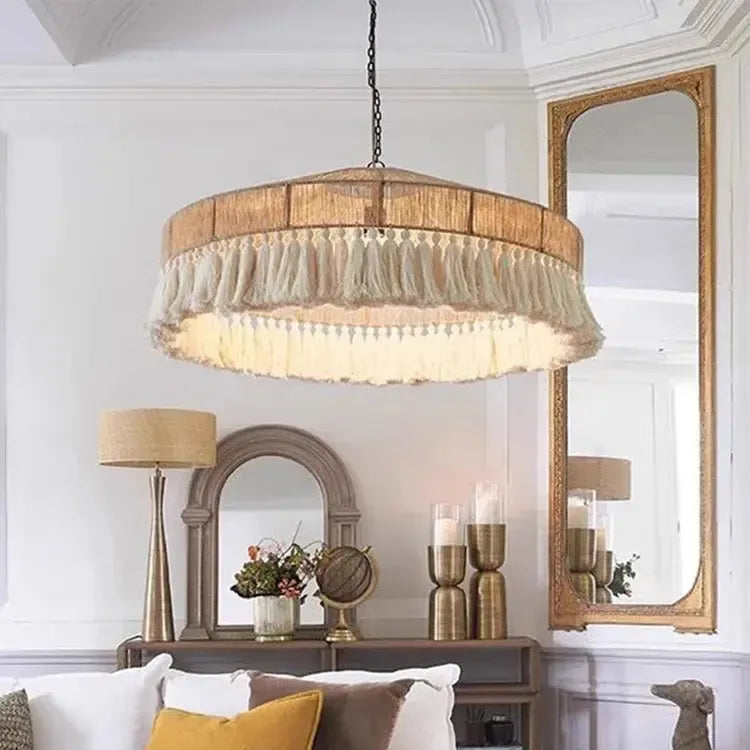 Retro Rattan Wabi Sabi Chandelier