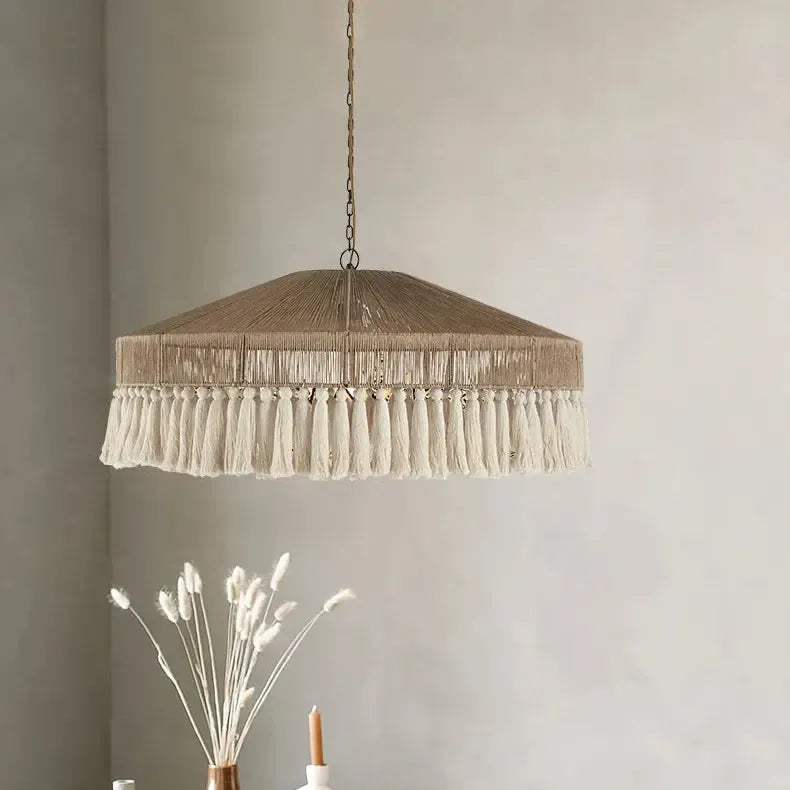 Retro Rattan Wabi Sabi Chandelier