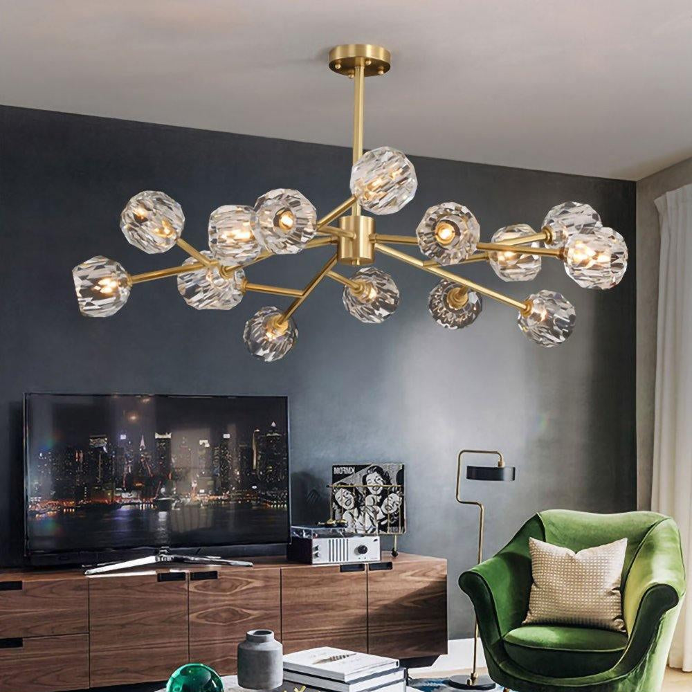 Round Crystal Ball Cluster Chandelier