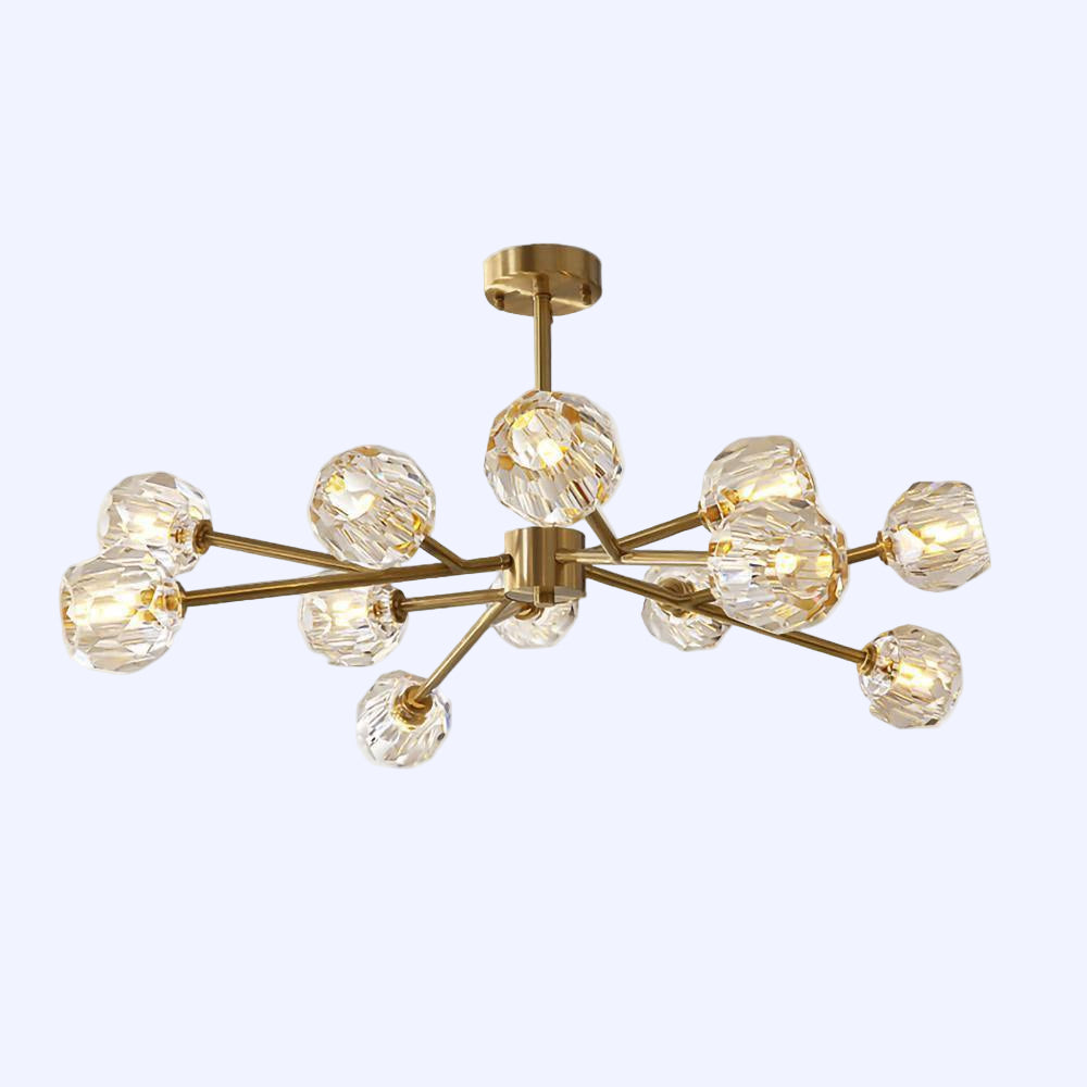 Round Crystal Ball Cluster Chandelier