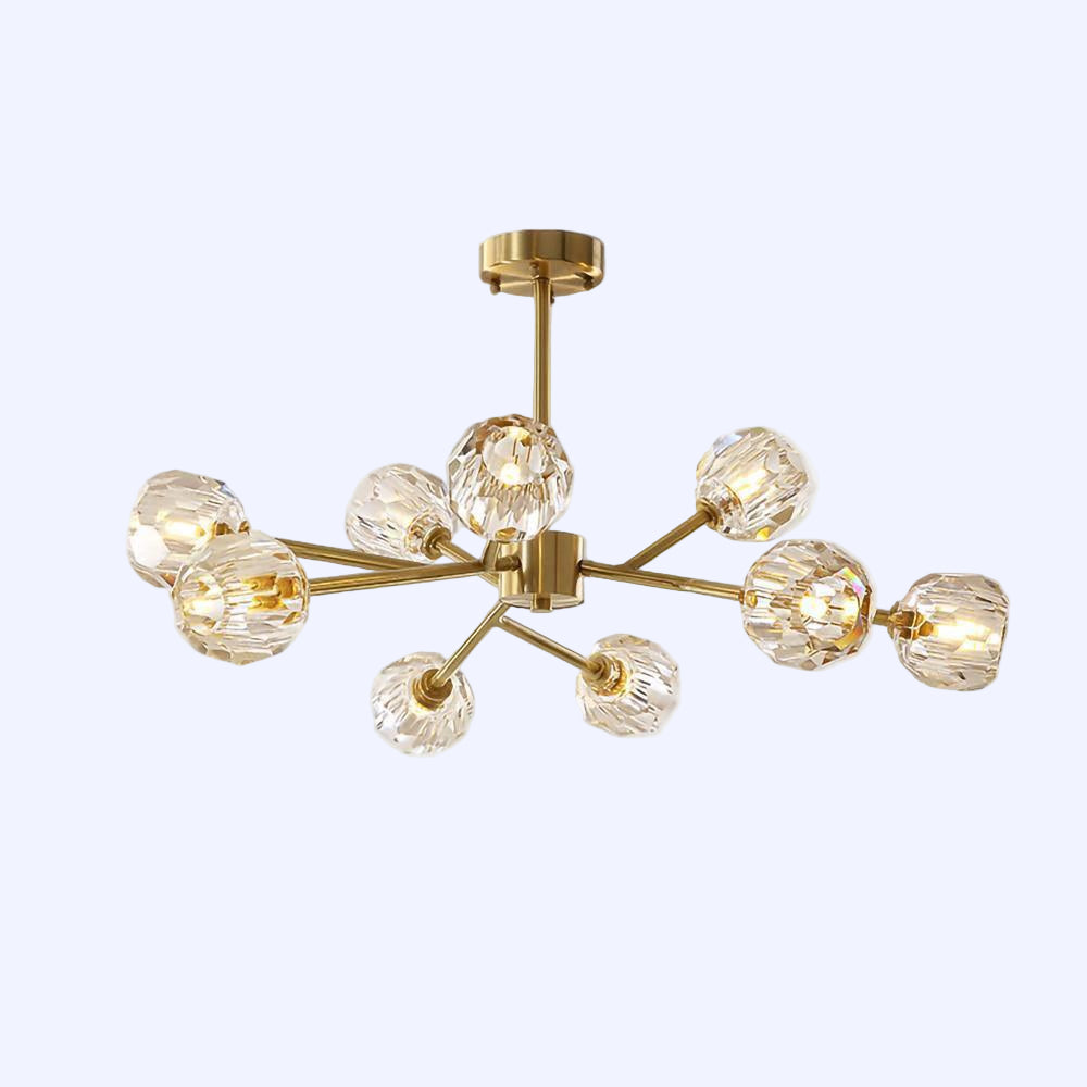 Round Crystal Ball Cluster Chandelier