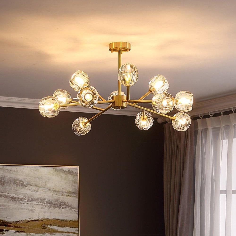 Round Crystal Ball Cluster Chandelier