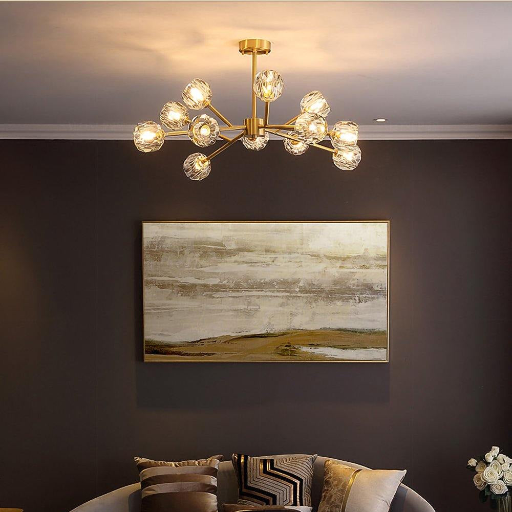 Round Crystal Ball Cluster Chandelier
