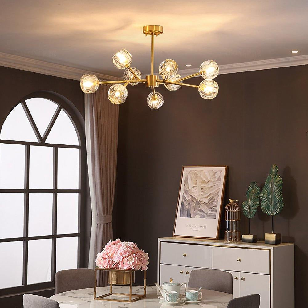 Round Crystal Ball Cluster Chandelier