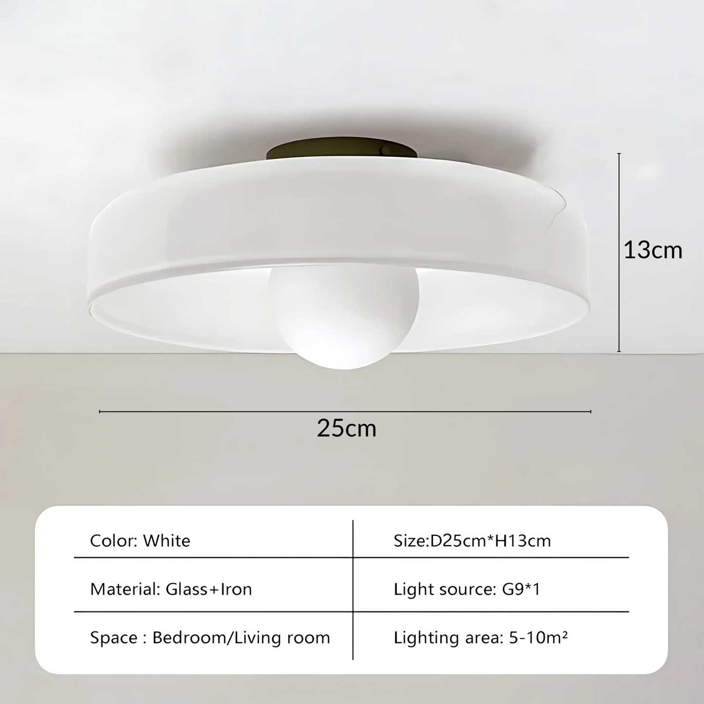 Round Glass Ceiling Or Wall Light