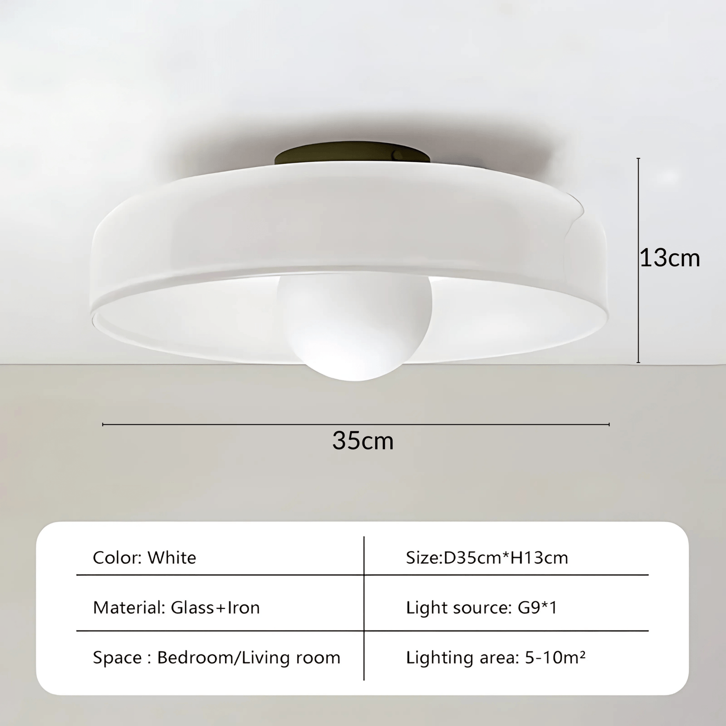Round Glass Ceiling Or Wall Light