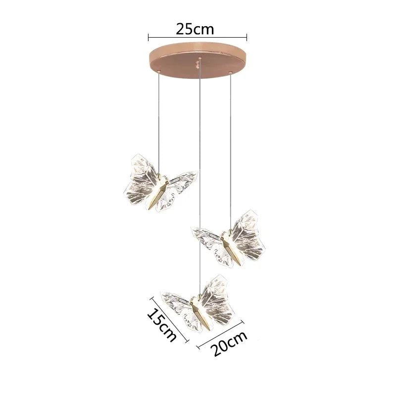 Crystal Butterfly Ceiling Lamp