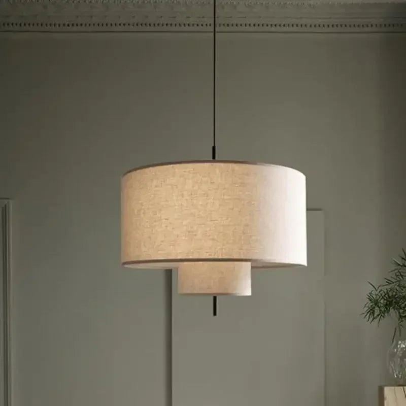 Large Japanese Fabric Wabi Sabi Chandelier