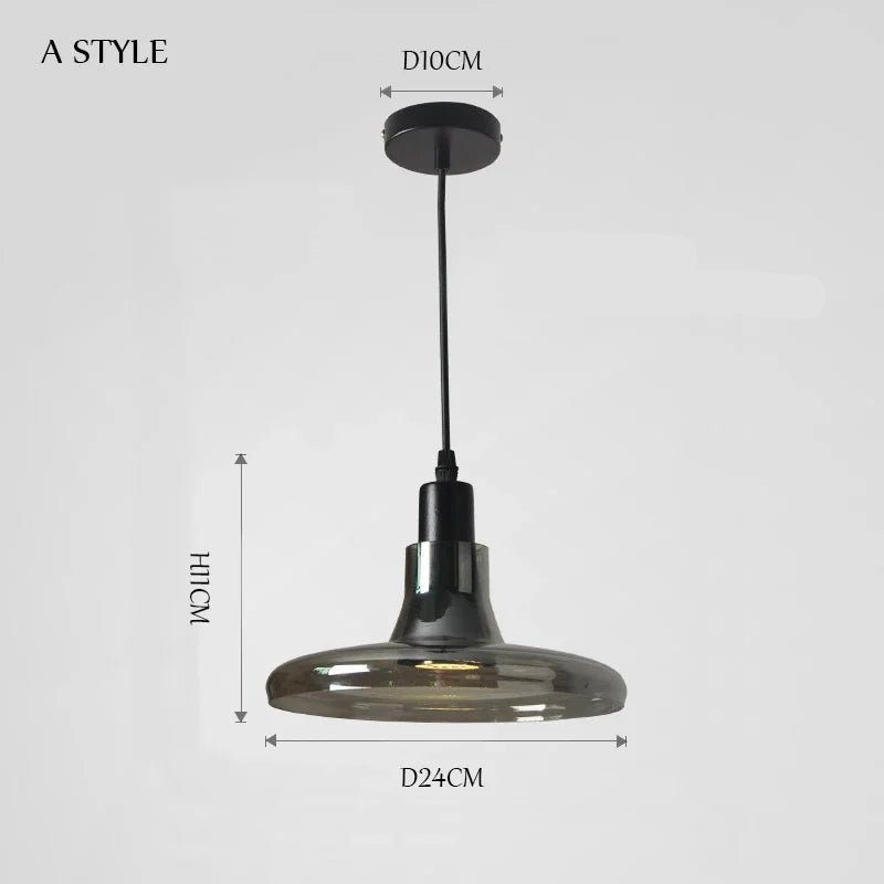 Nordic Smoke Grey Glass Pendant Lamp