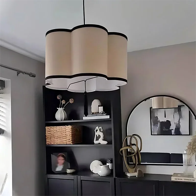 Modern Nordic Fabric White & Black Chandelier