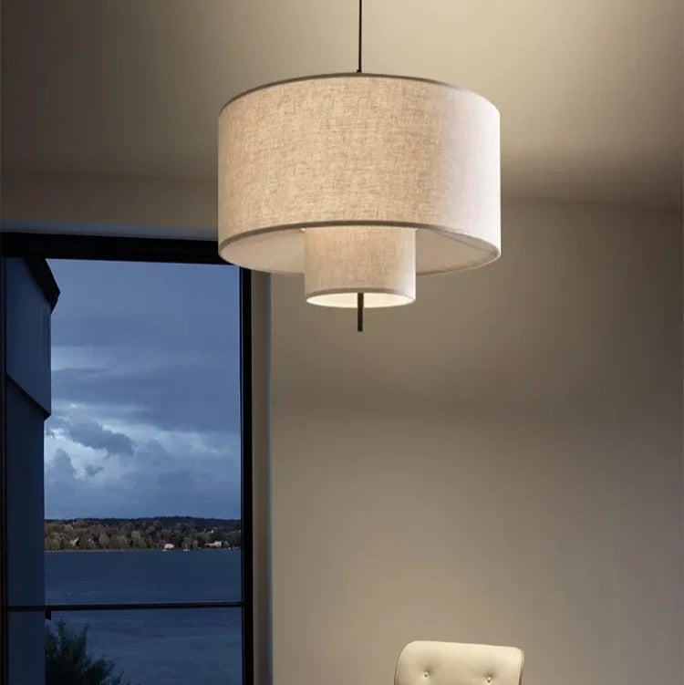 Large Japanese Fabric Wabi Sabi Chandelier