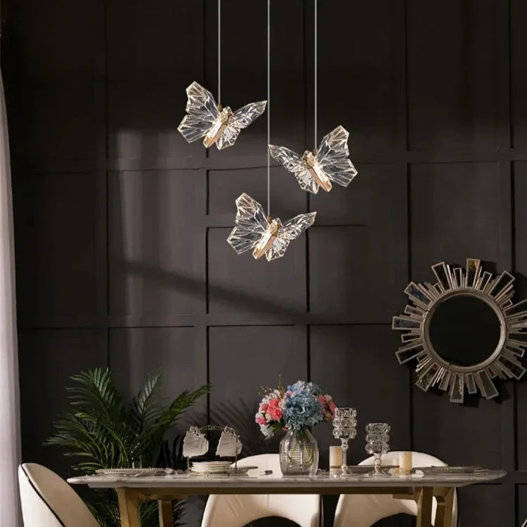 Crystal Butterfly Ceiling Lamp