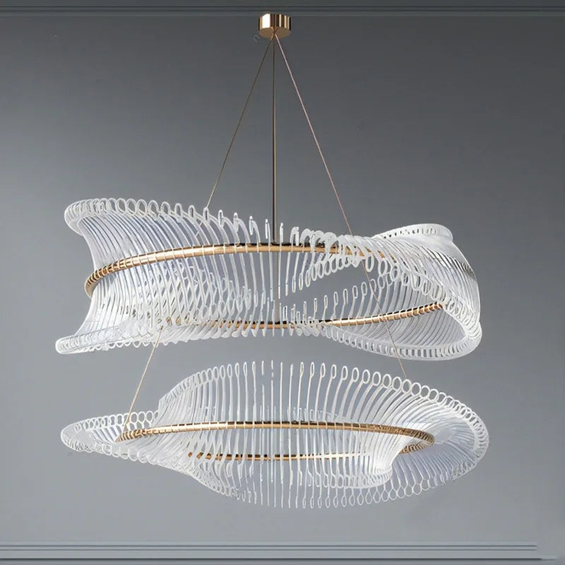 Luxury Gold Acrylic Chandelier