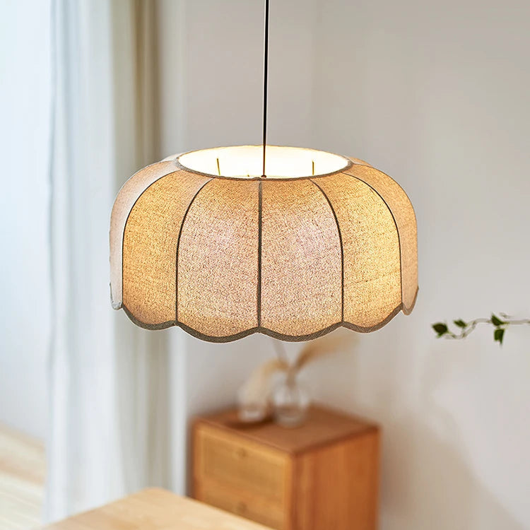 Japanese Floral Fabric Ceiling Light