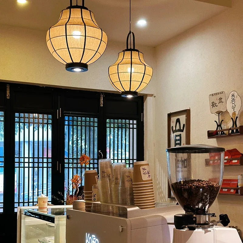 Japanese Wabi Sabi Traditional Ceiling Lantern Light