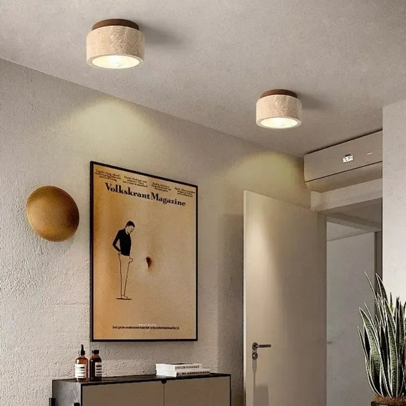 Stone Flush Mounted Ceiling Lamp