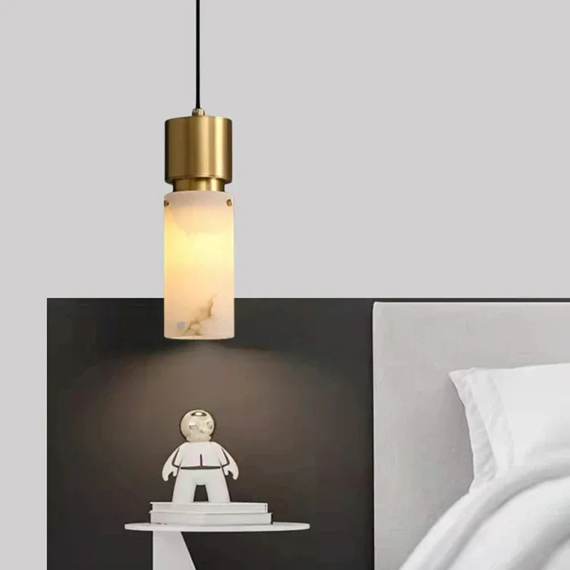 Natural Marble Brass Pendant Light