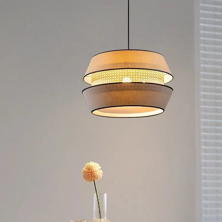 Modern Wabi Sabi Double Layer Fabric Chandelier