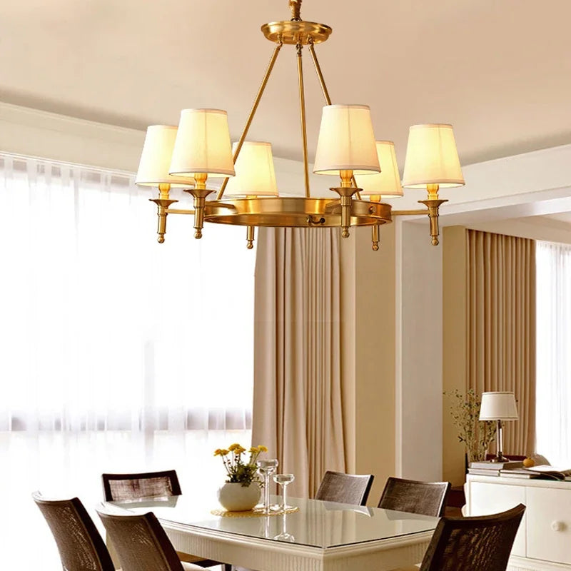 Retro American Gold Chandelier