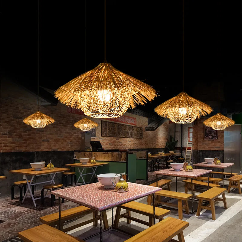 Bamboo Woven Rattan Chandelier