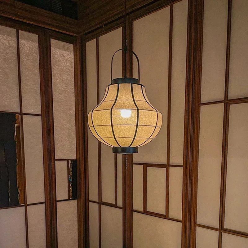 Japanese Wabi Sabi Traditional Ceiling Lantern Light