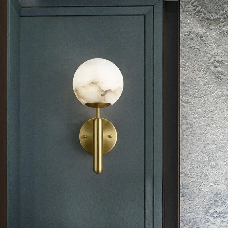 Gold Marble Ball Wall Lamp