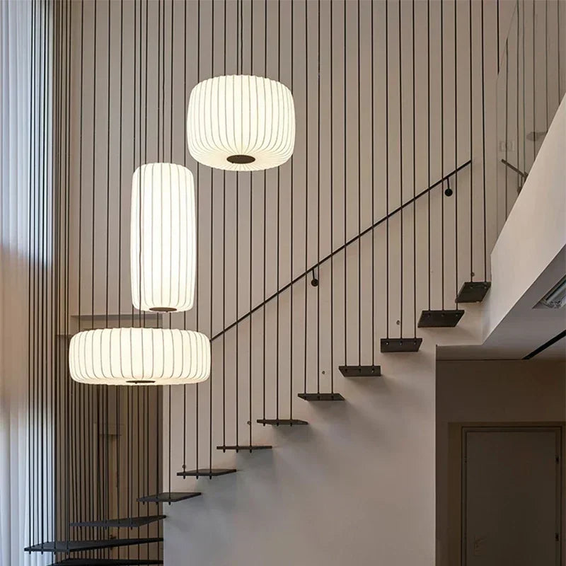 Traditional Wabi Sabi Silk Japanese Chandeliers
