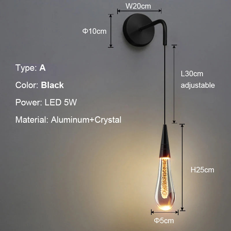 Modern Crystal Glass Wall Light