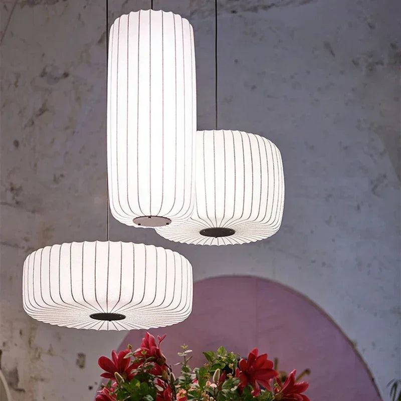 Traditional Wabi Sabi Silk Japanese Chandeliers