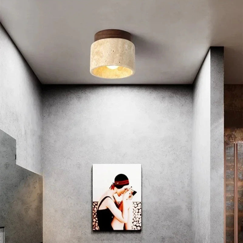 Stone Flush Mounted Ceiling Lamp