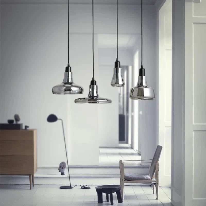 Nordic Smoke Grey Glass Pendant Lamp