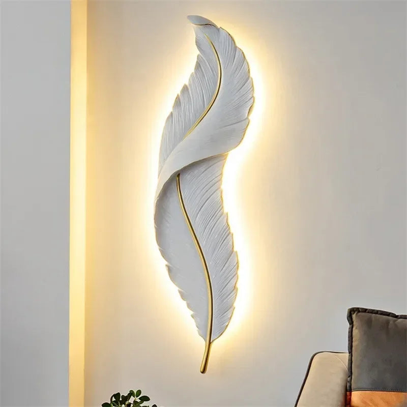 White Feather LED Wall Lamp