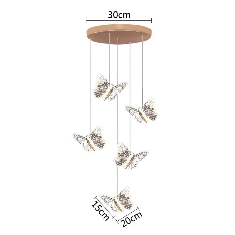 Crystal Butterfly Ceiling Lamp