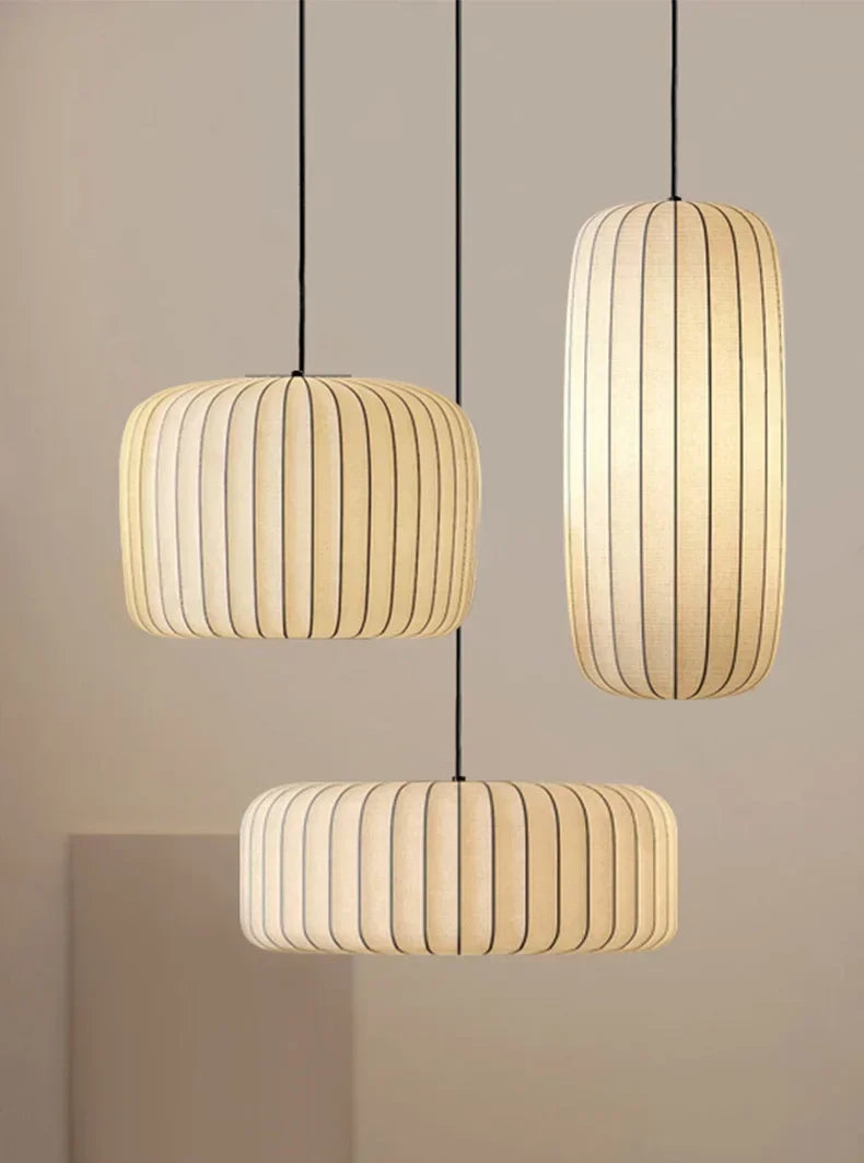 Traditional Wabi Sabi Silk Japanese Chandeliers