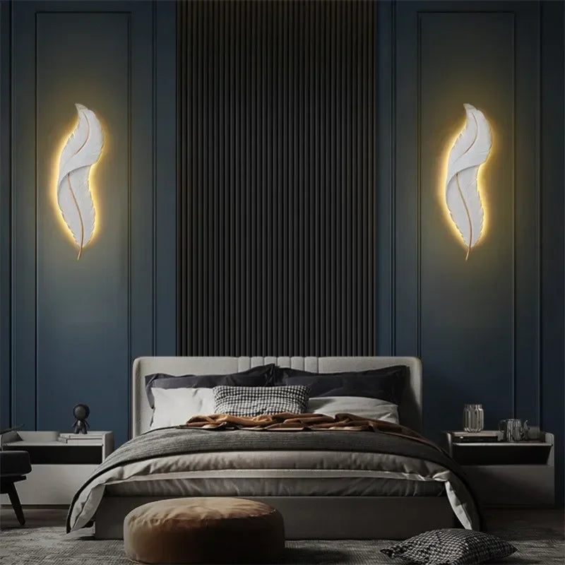 White Feather LED Wall Lamp