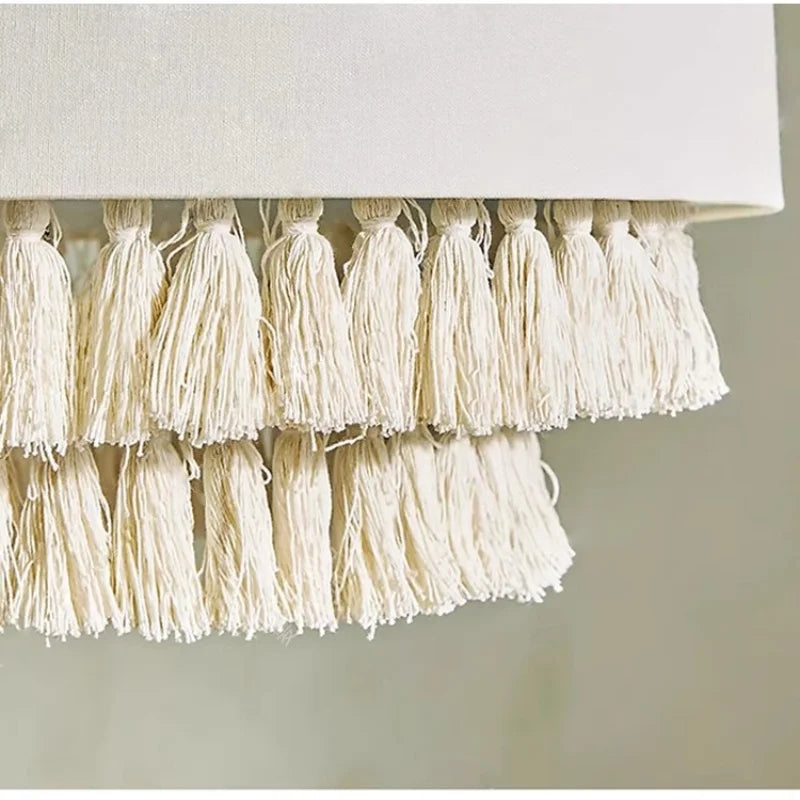 Japanese Wabi Sabi Fabric Beige Chandelier