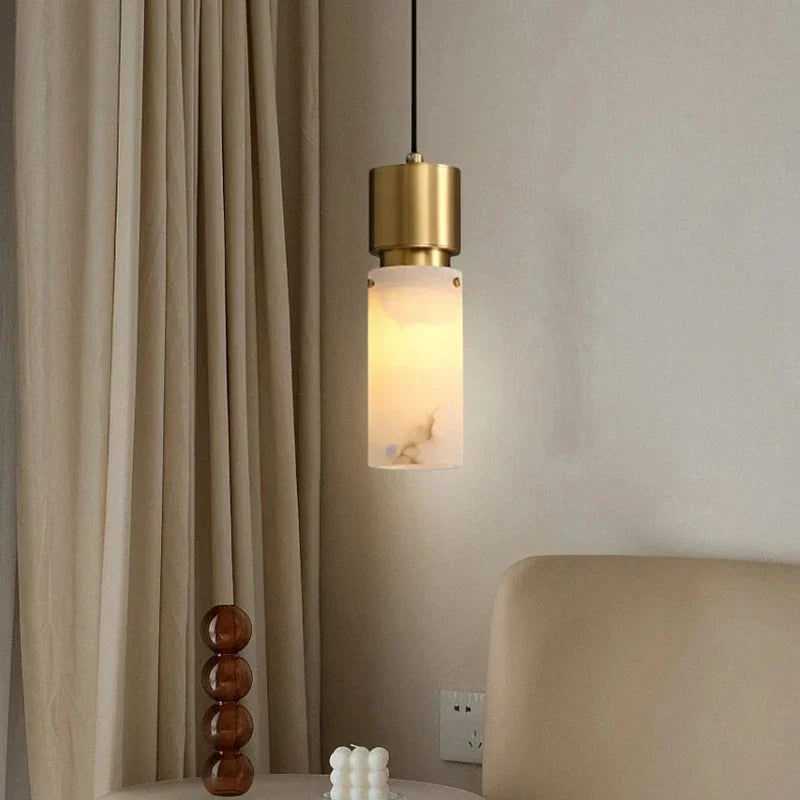 Natural Marble Brass Pendant Light