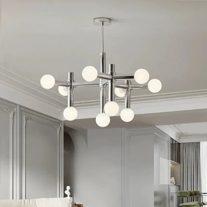 Nordic Chrome Glass Ball Ceiling Light