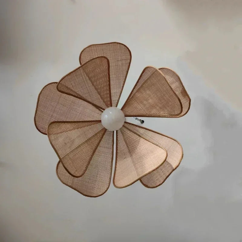 Rattan Woven Petal Pendant Lamp