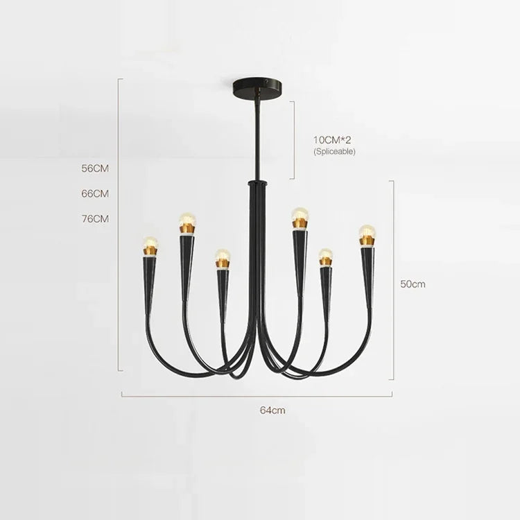 French Nordic Branch Chandelier