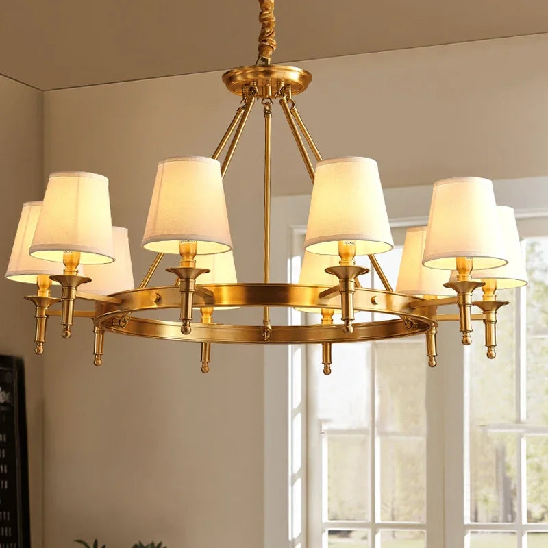 Retro American Gold Chandelier