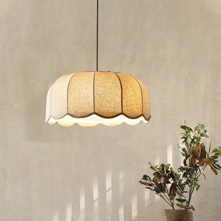 Japanese Floral Fabric Ceiling Light