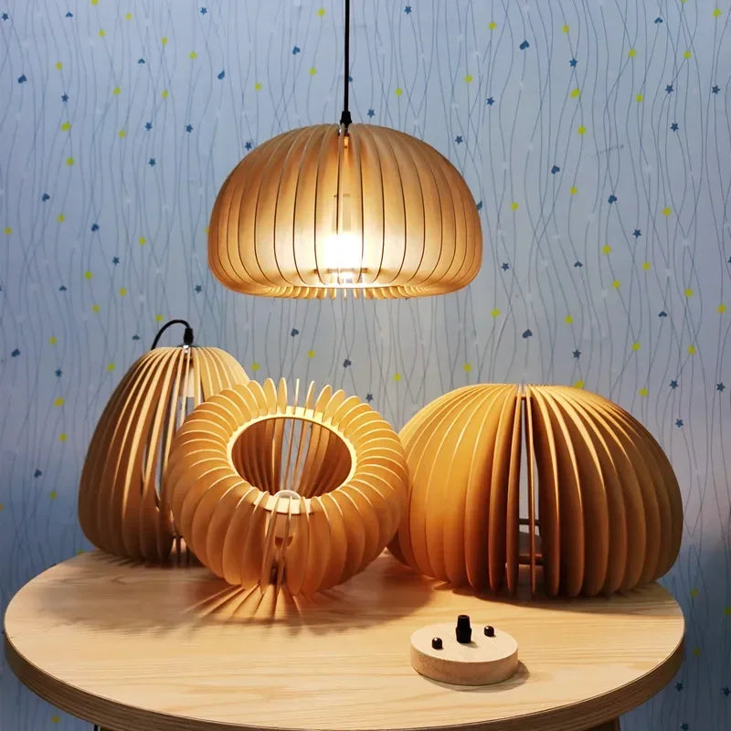 Japanese Wooden Ceiling Pendant Light