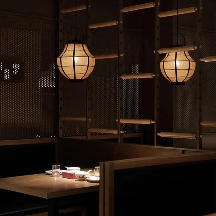 Japanese Wabi Sabi Traditional Ceiling Lantern Light