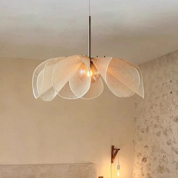 Japanese Wabi Sabi Flower Fabric Chandelier
