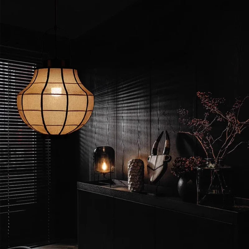 Japanese Wabi Sabi Traditional Ceiling Lantern Light